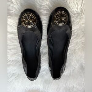 Tory Burch Black Patent Leather Flats